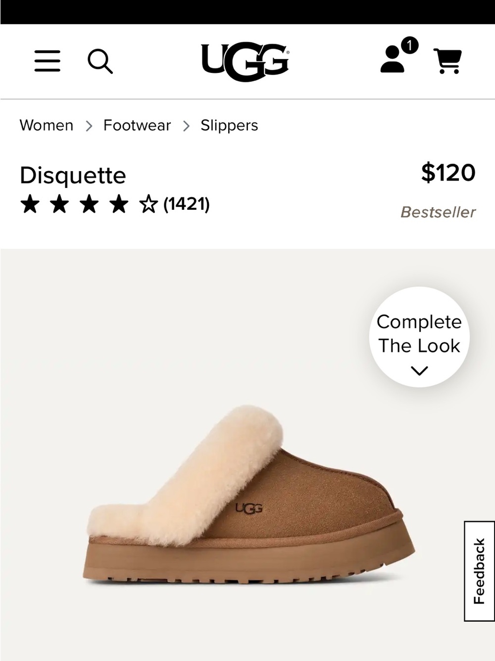 UGG Chestnut Fur-Trim Slip-On Platform Clogs for Women- Size 6 - Picture 5 of 5
